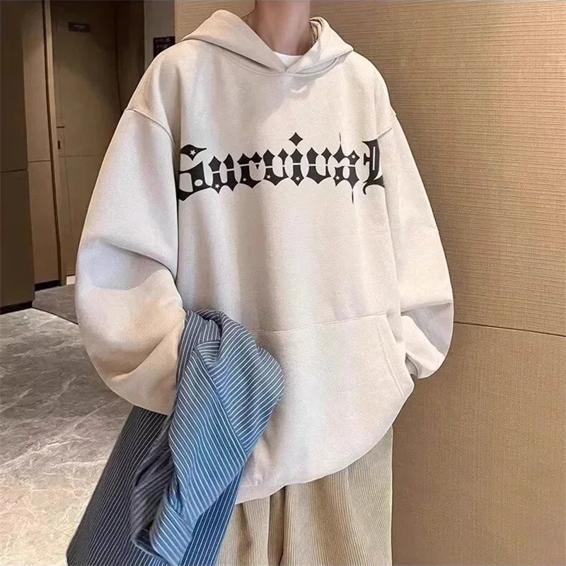 Sudaderas con capucha con estampado de araña gótica para Hombre, ropa de calle Harajuku, sudaderas con capucha con gráfico de gamuza, Estética de gran tamaño, Y2K, otoño