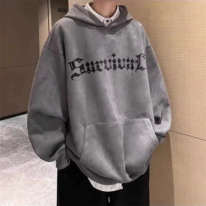 Sudaderas con capucha con estampado de araña gótica para Hombre, ropa de calle Harajuku, sudaderas con capucha con gráfico de gamuza, Estética de gran tamaño, Y2K, otoño