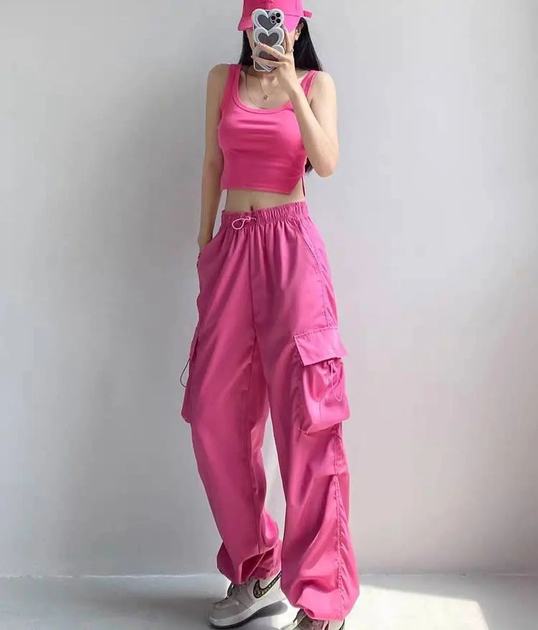 2024 Summer New Quick Drying Work Pants Men's American Parachute Pants High Waist Wide Leg Casual Sports Long Pants