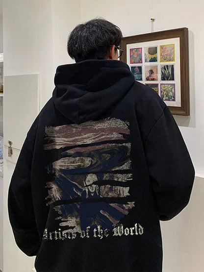 Sudaderas con capucha con estampado gráfico gótico de otoño para hombre, ropa de calle Y2K de gran tamaño, sudaderas con capucha nuevas en moda Harajuku